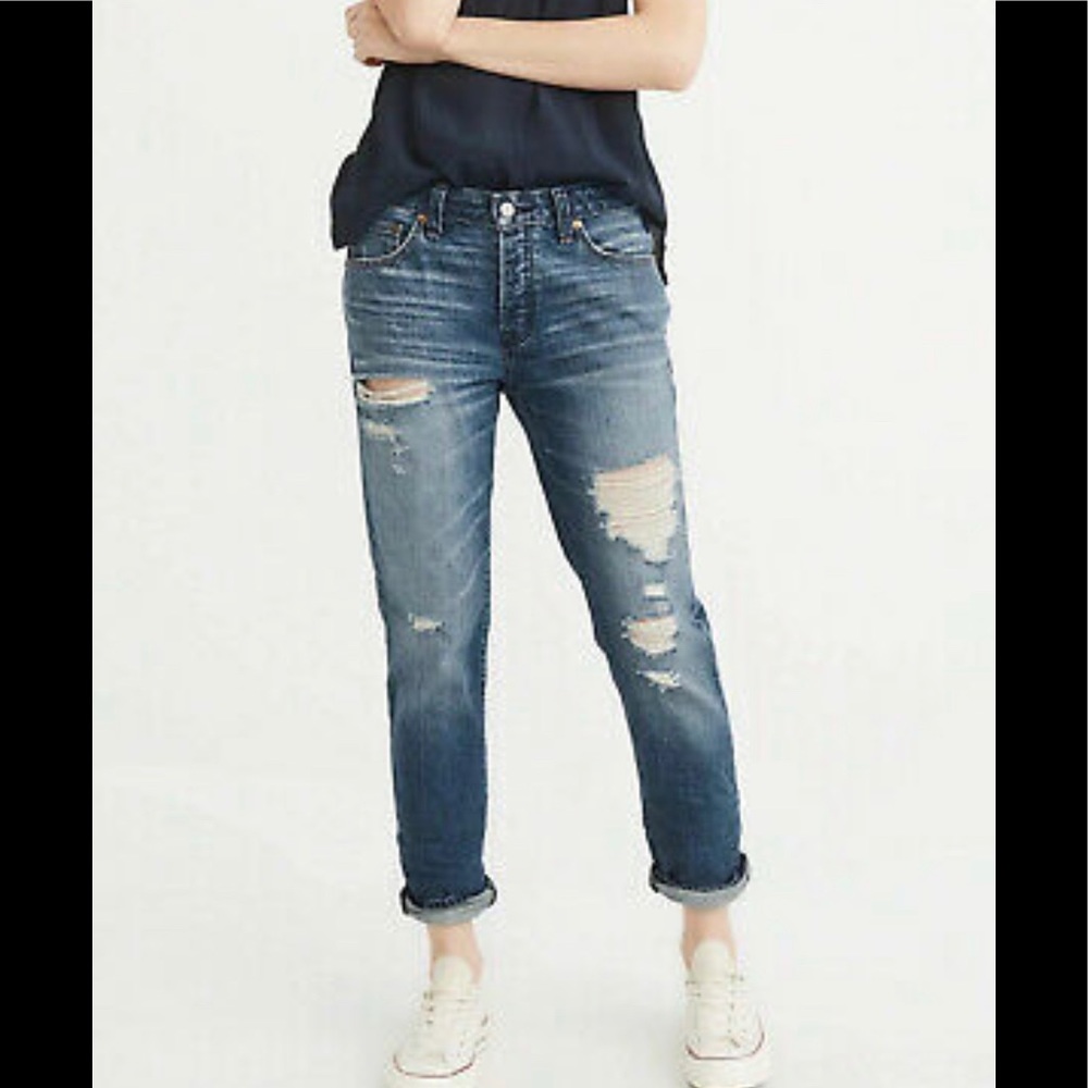 Abercrombie Boyfriend jeans+Distressed+Sz 24